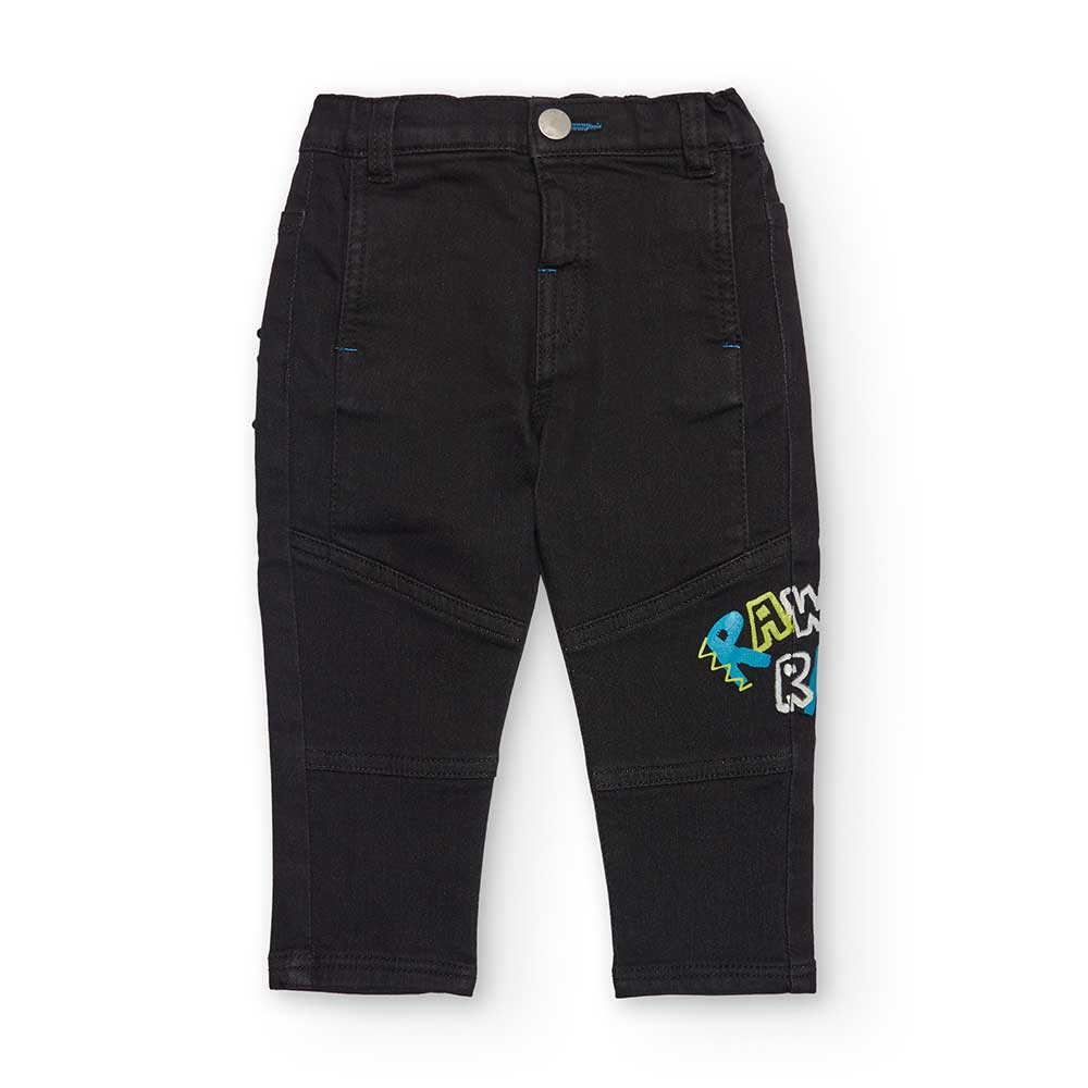Pantalone in denim della Linea Abbigliamento Bambino Tuc Tuc, con modello regolare e stampa color...