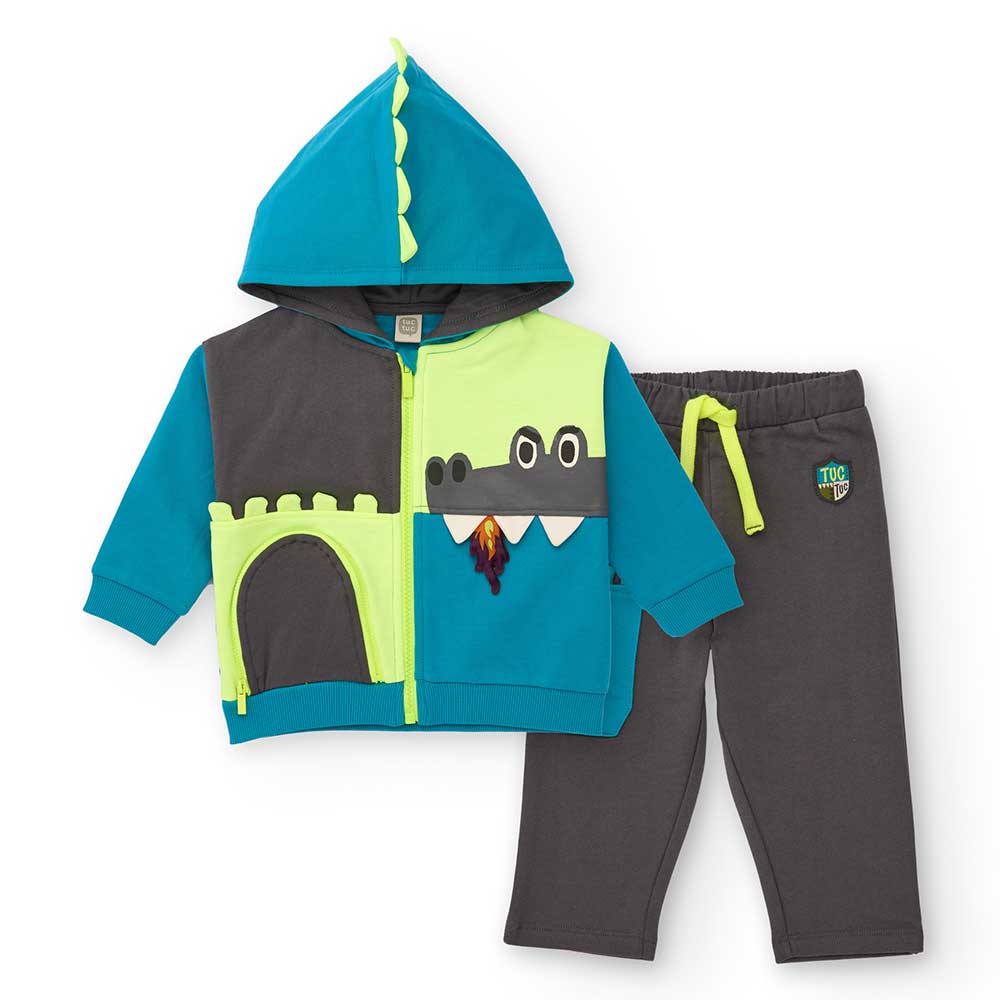 Combinaison de la ligne Vêtements Enfant Tuc Tuc, avec sweat multicolore à capuche et fermeture é...