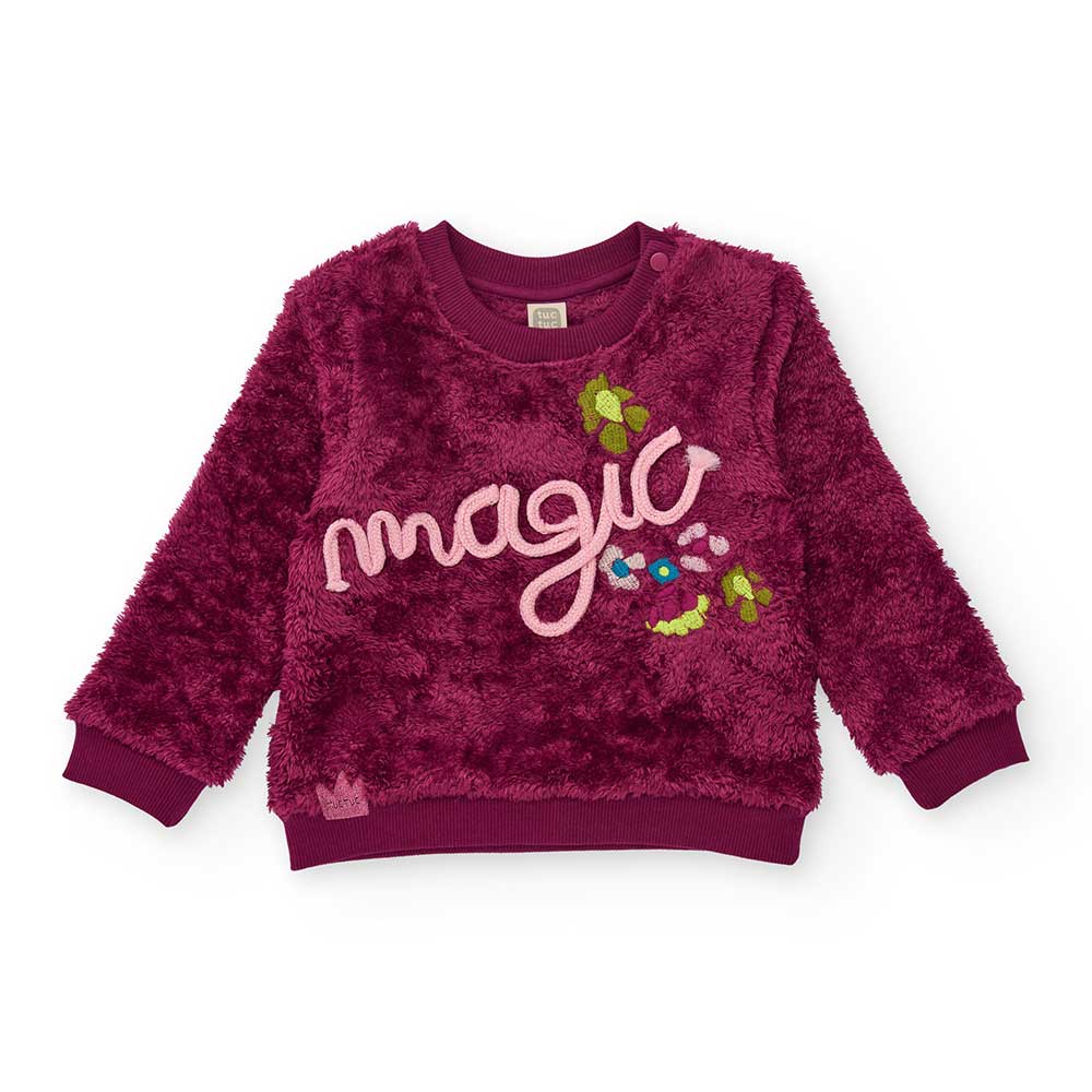 Sweat-shirt de la ligne Vêtements Fille Tuc Tuc, en peluche très douce avec broderie sur le devan...