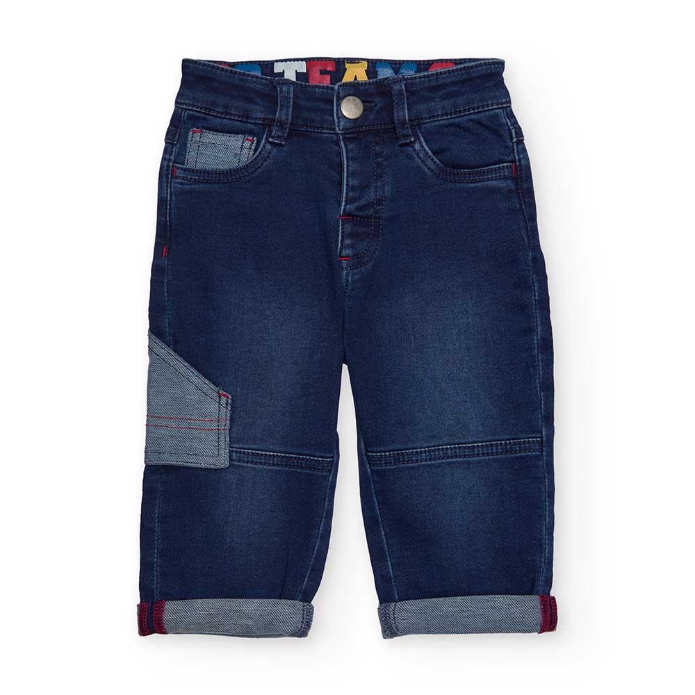 Pantalon en denim de la ligne Vêtements Enfant Tuc Tuc, avec insert en tissu contrastant et taill...