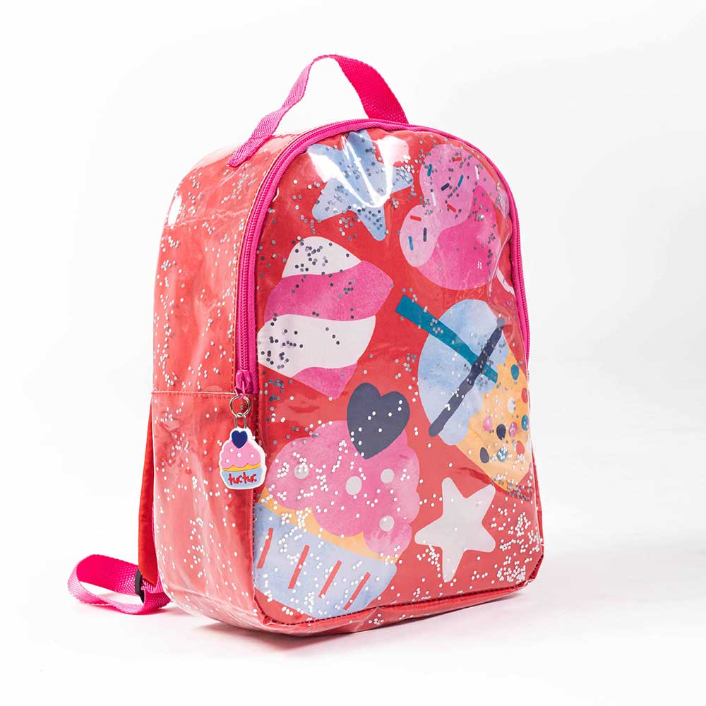 Backpack from the Girls' Clothing Line Tuc Tuc, with double pocket and adorned with lurex and seq...