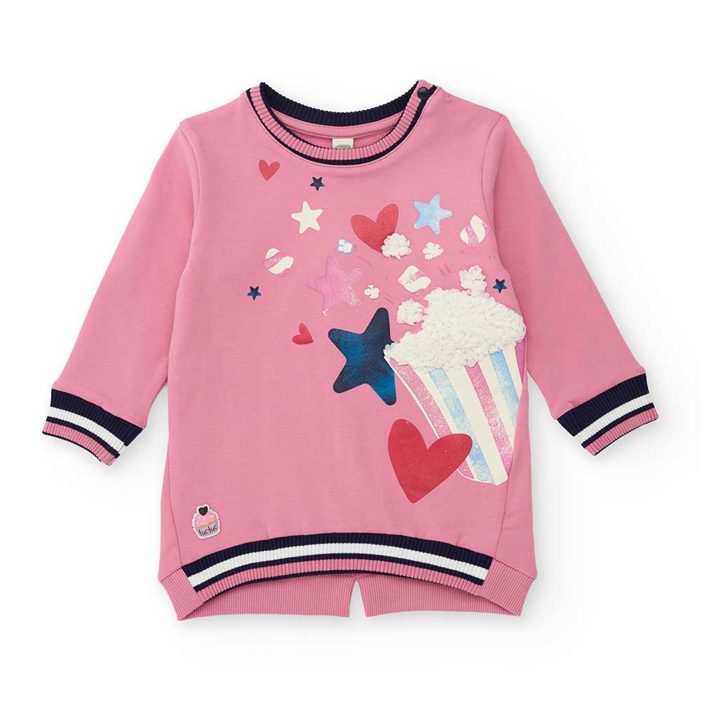 Robe de la Ligne Vêtements Fille Tuc Tuc, en molleton, avec impression colorée sur le devant et b...