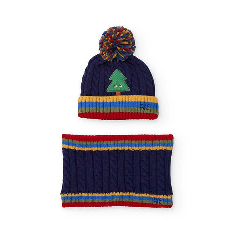 BONNET AVEC POM-POM ET CHAUDE-COU