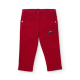 PANTALON EN COTON ROUGE