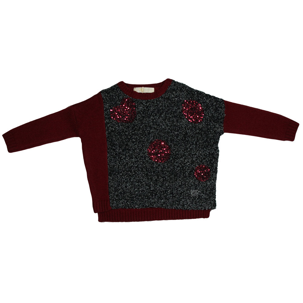 Blouse de la ligne vêtements fille Via Delle Perle. Le devant en bouclé avec
  cœur et cercles en...