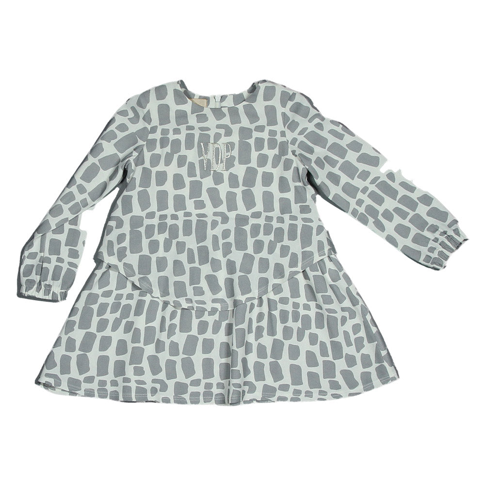 Abito della linea abbigliamento bambina Via Delle Perle. Motivo animalier con gonna
  asimmetrica...