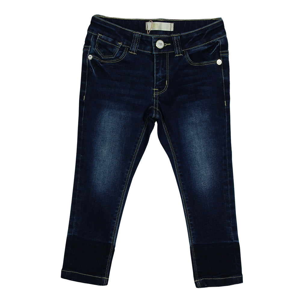 Jeans de la ligne vêtements fille Via delle Perle. Modèle cinq poches.
  Bas de jambe avec dégrad...