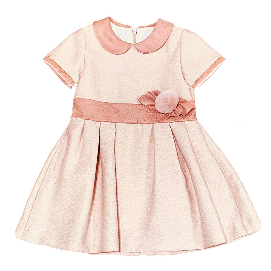 Dress from the Ambarabà Girls' Clothing line, with short sleeves, zip on the back and classic mod...