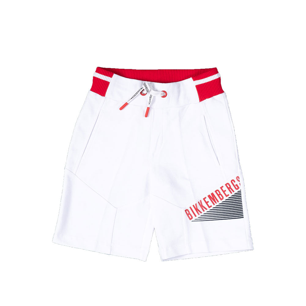
  Bermuda shorts from the Bikkembergs children's clothing line in fleece with side pockets
  and...