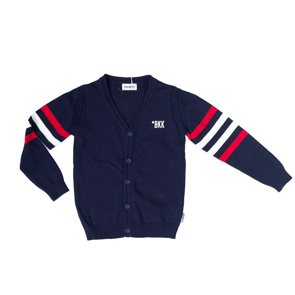 
  Closed cardigan with buttons on the front, from the Bikkembergs children's clothing line,
  wi...