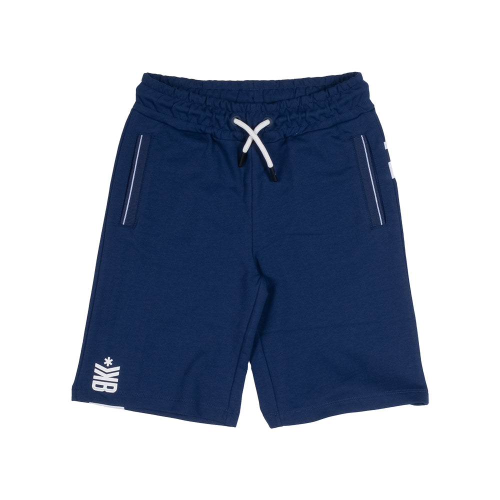 Bermuda shorts in brushed fleece from the Bikkembergs children's clothing line, with drawstring a...