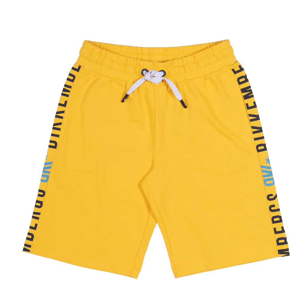 Bermuda shorts from the Bikkembergs children's clothing line, in brushed fleece with logo printed...