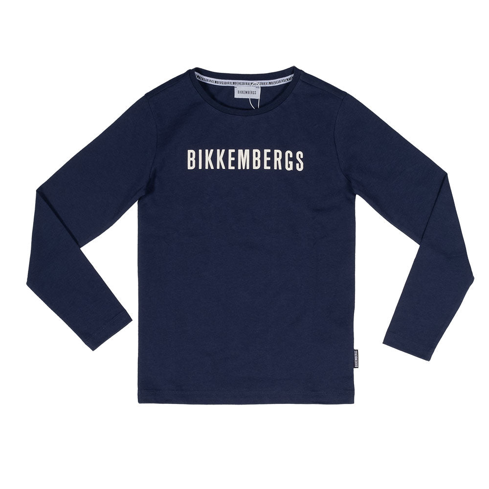 

T-shirt from the Bikkembergs children's clothing line, short sleeve with logo printed on the fr...