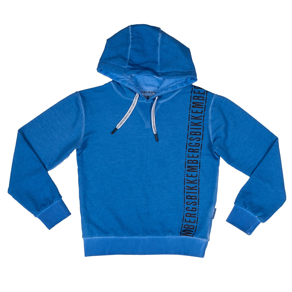 
Sweatshirt from the Bikkembergs children's clothing line, with hood and logo printed on the side...