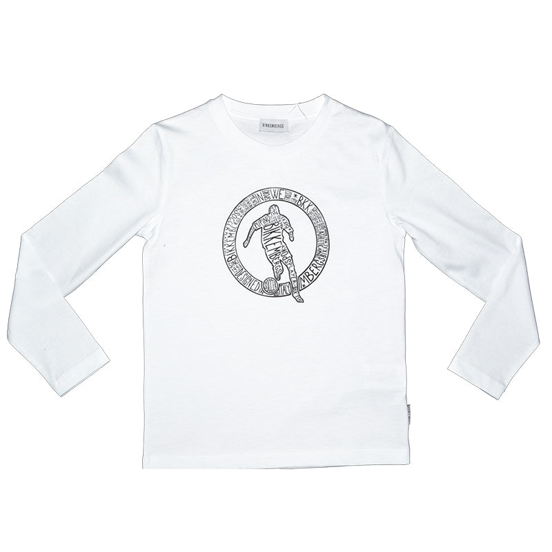 T-shirt from the Bikkembergs children's clothing line with logo composed of letters on the front....