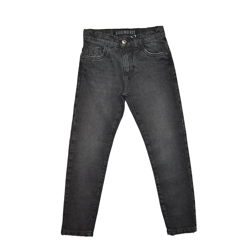 Jeans trousers from the Bikkembergs children's clothing line, with regular five-pocket model and ...