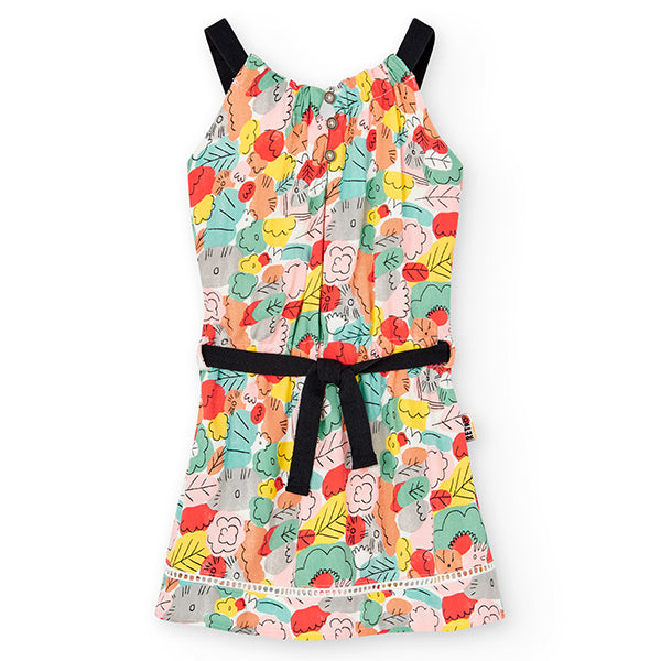 
Little dress from the Boboli Children's Clothing Line, with straps and waist strap. Brightly col...