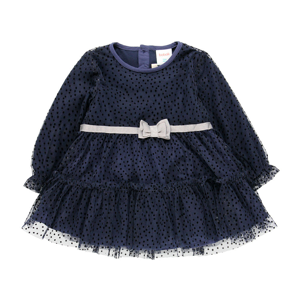 
Little dress from the Boboli Girls' Clothing Line, with bow in the waist, with a wide skirt with...