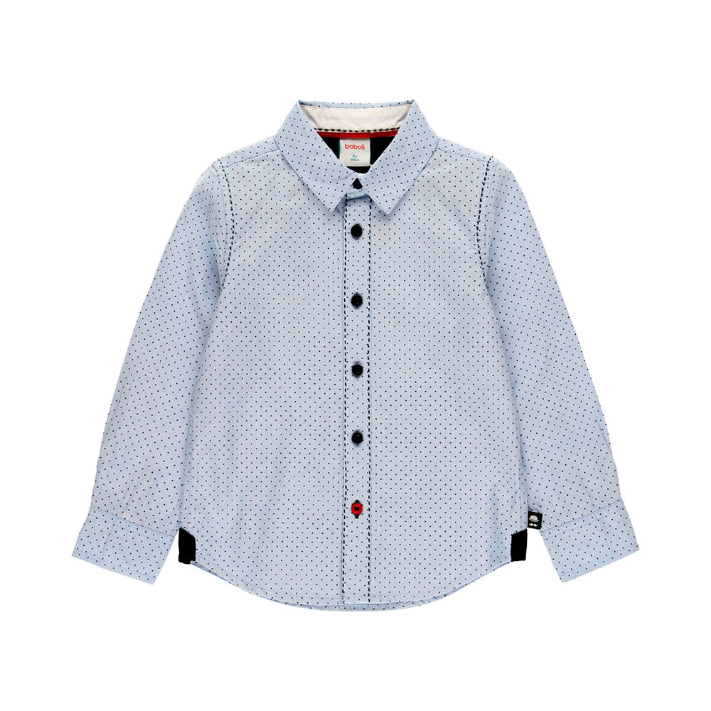 Shirt from the Boboli Children's Clothing Line, with contrasting color stitching and all-over dot...