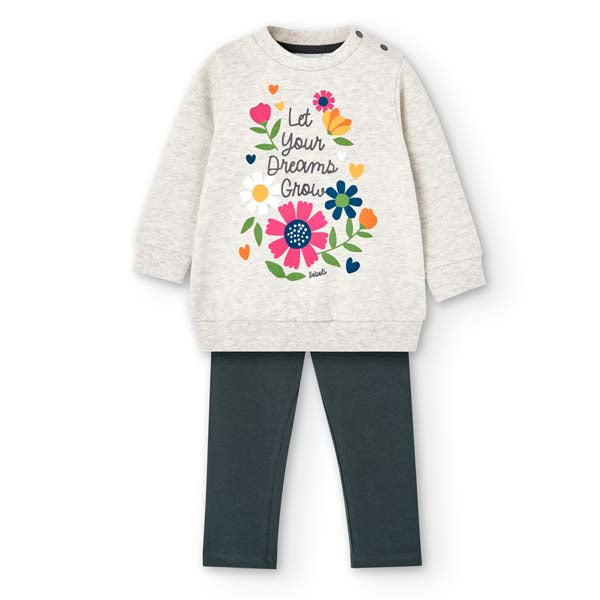
Two-piece set from the Boboli Girls' Clothing Line, composed of a maxi sweatshirt with colored p...