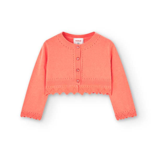 
Cardigan from the Boboli Girls' Clothing Line, with lace on the bottom and bows on the back.

 
...