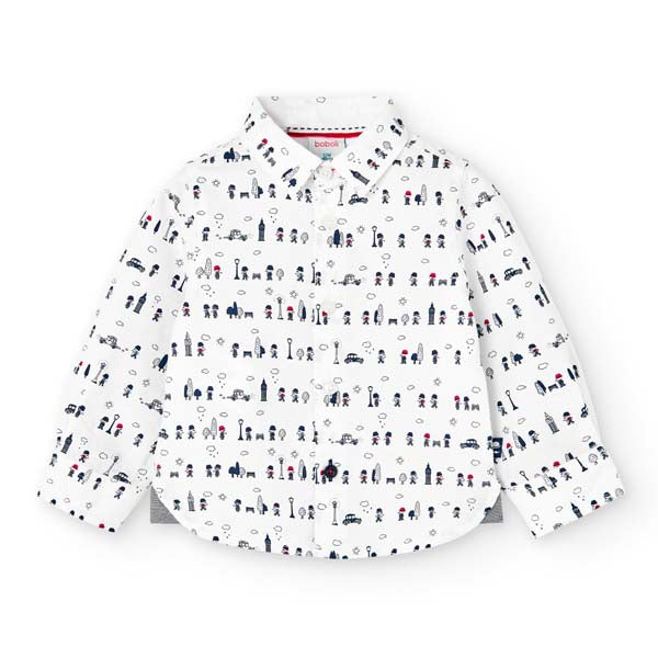Shirt from the Boboli children's clothing line, with oxford fabric and small miniature pattern.
 ...