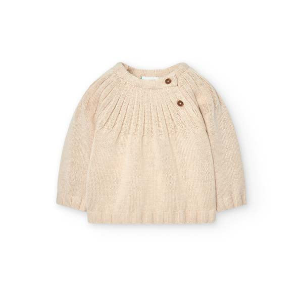 Sweater from the Boboli children's clothing line, with round neck and buttons on one side.
Compos...