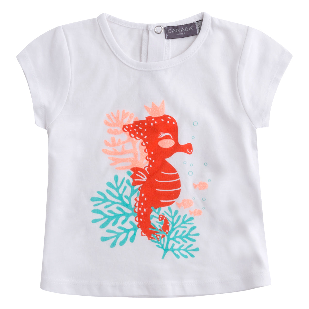 
  T-shirt from the girls' clothing line Canada House, with colorful print on the
  in front and ...