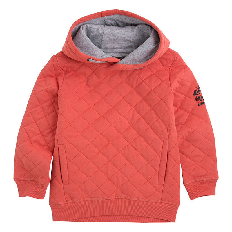 
  Hooded sweatshirt from the Canada House Kids' Clothing line plain colours
  with quilted finis...