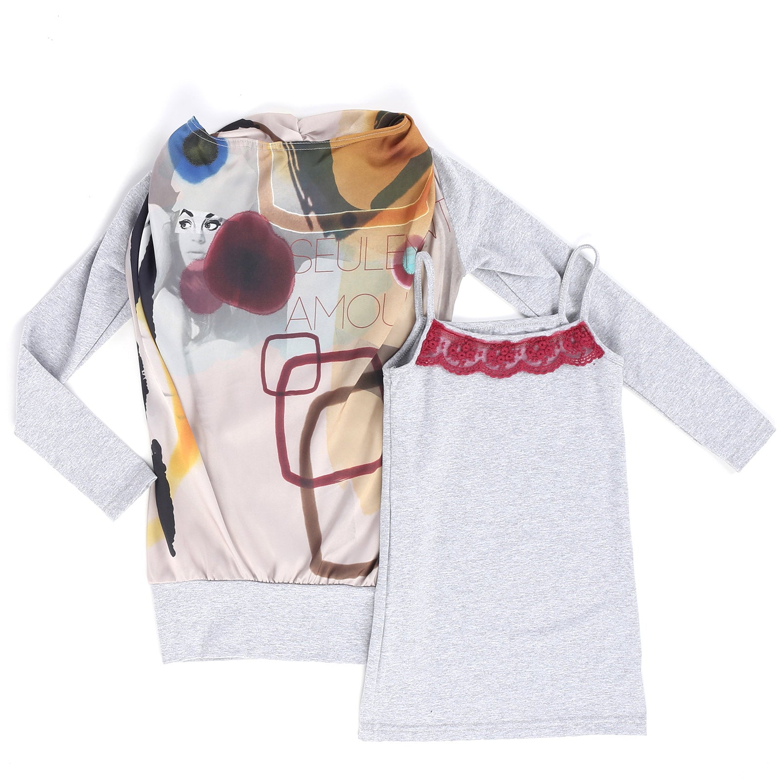 
  Maxi t-shirt from the girls' clothing line Fracomina Mini, with rich print
  on the front and ...