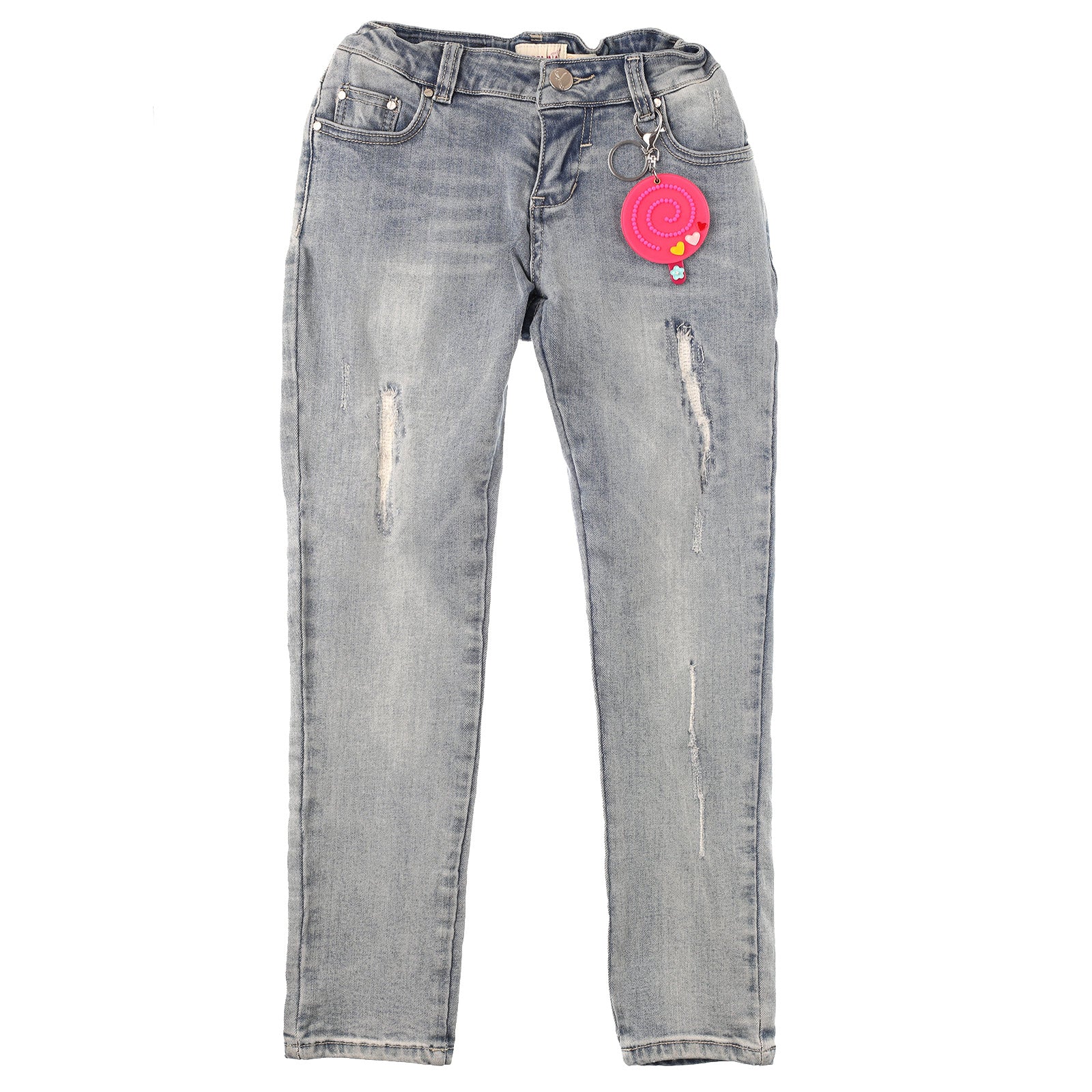 
  Jeans of the girls' clothing line Fracomina Mini, straight cut, model
  five classic pockets w...