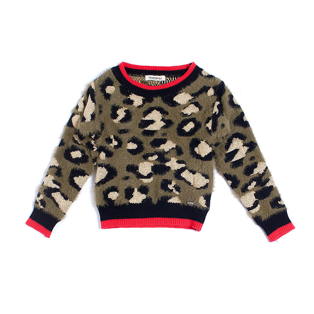 
  Elegant sweater from the Fracomina Mini line, with camouflage pattern in bright tones
  and wi...