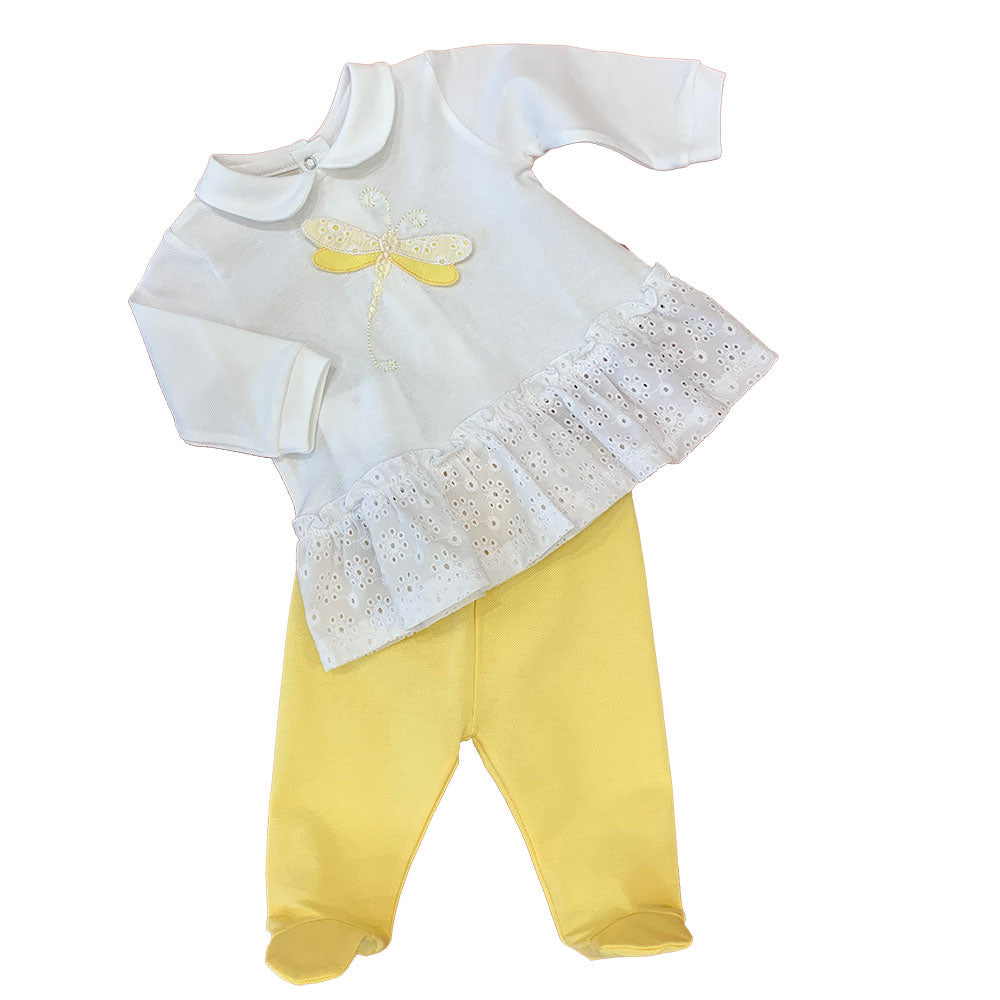
  Lalalu Girl's Piqué Baby Lalalu Line outfit, with fabric application on the
  tunic and bottom...