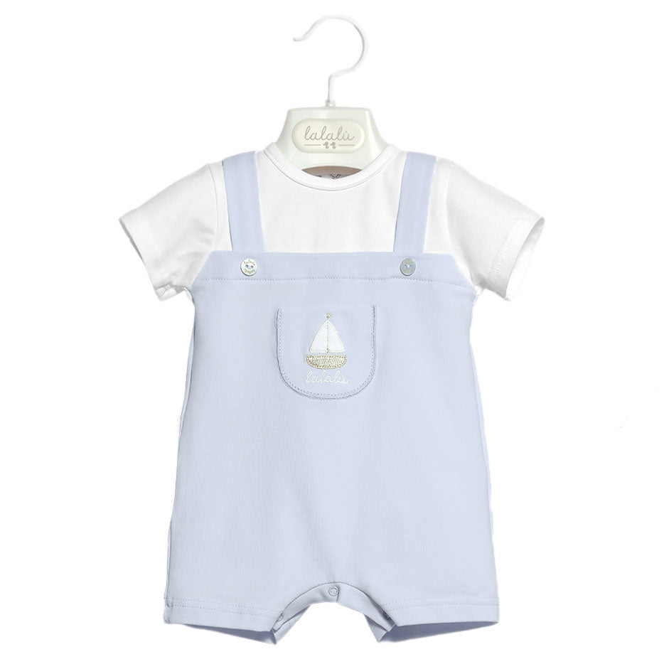 
  Romper from the Lalalù baby line, with mock dungaree model.



  Composition 92% Cotton, 8% El...