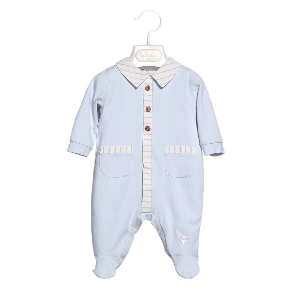 
  Jumpsuit from the Lalalù baby line, buttoned on the back and bottom, with collar
  round and w...