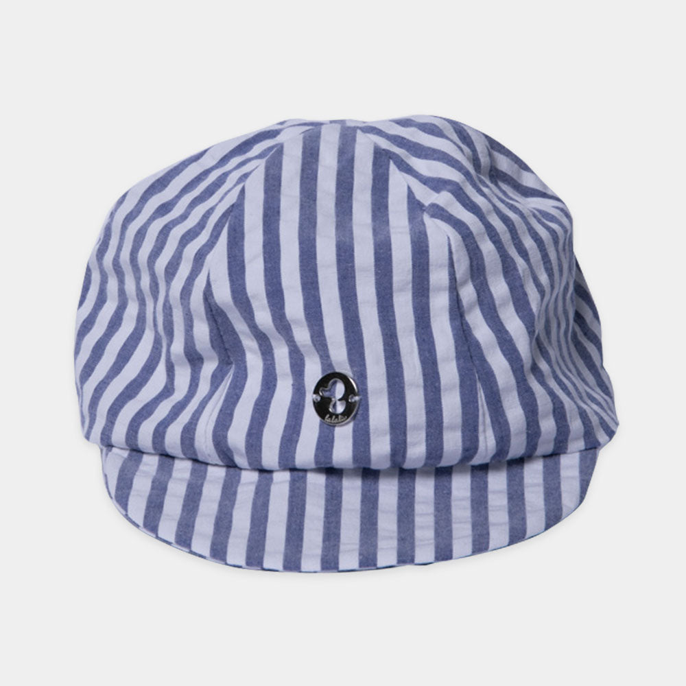 Cap from the Lalalù Childrenswear line, with visor, striped pattern. Elastic on the back.
Composi...
