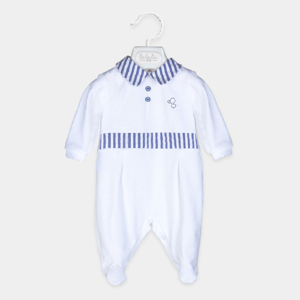 
Jumpsuit from Lalalù Childrenswear inea, in pique, with shirt collar and buttons applied on the ...
