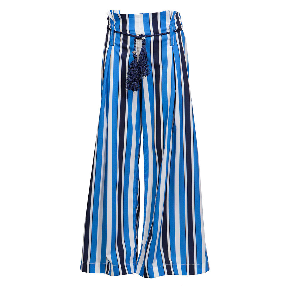 
  Trousers from the M&B Fashion Childrenswear Line, wide model with fantasy
  striped; elastic a...
