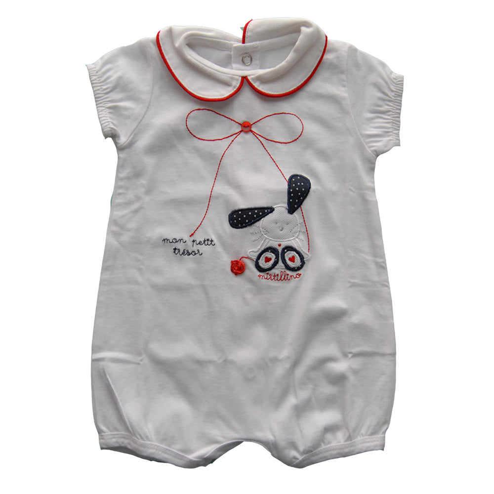 
  Mirtillo girl's clothing line. Solid colour with application
  fabric and embroidery on the fr...