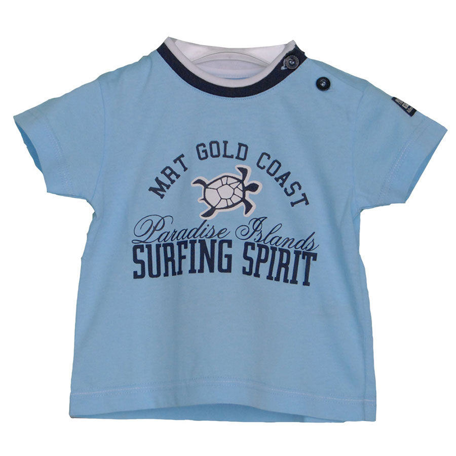 
  T-shirt from the children's clothing line Mirtillo. Solid colour with contrasting print
  on t...
