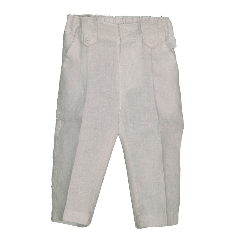 
  Linen trousers from the children's clothing line Mirtillo. Solid colour with pockets
  on the ...