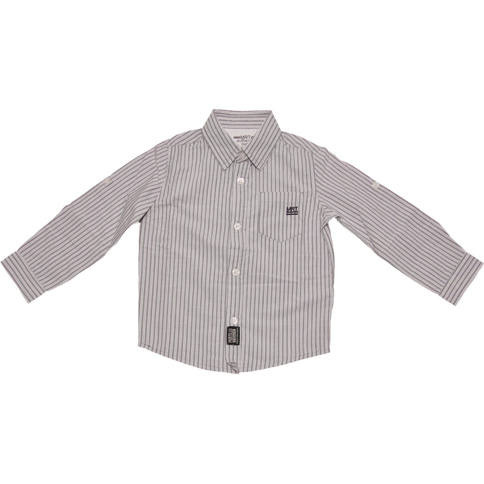 
  Long-sleeved shirt from the children's clothing line Blueberry, striped pattern, blue on a whi...