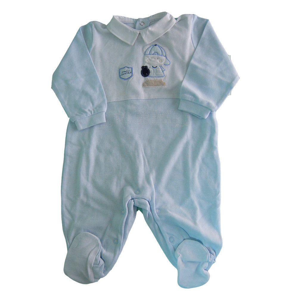 
  Piquet sleepsuit with feet from the Ninetta children's clothing line. Solid colour
  with cont...