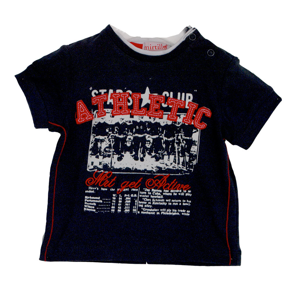 
  T-shirt from the children's clothing line Mirtillo. Solid colour with print and application
  ...