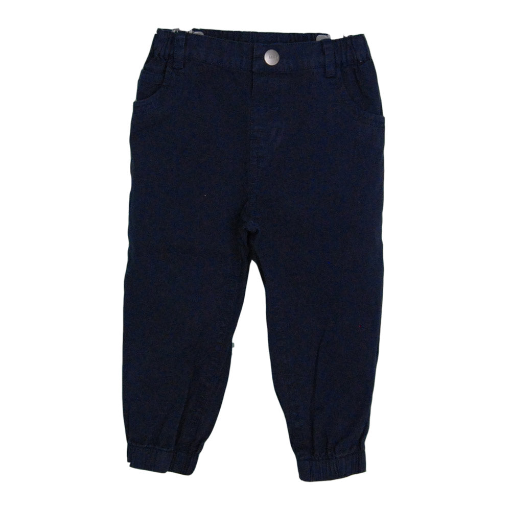 
  Children's clothing line pants Mirtillo. Solid colour with pockets on
  front. Bottom with rub...