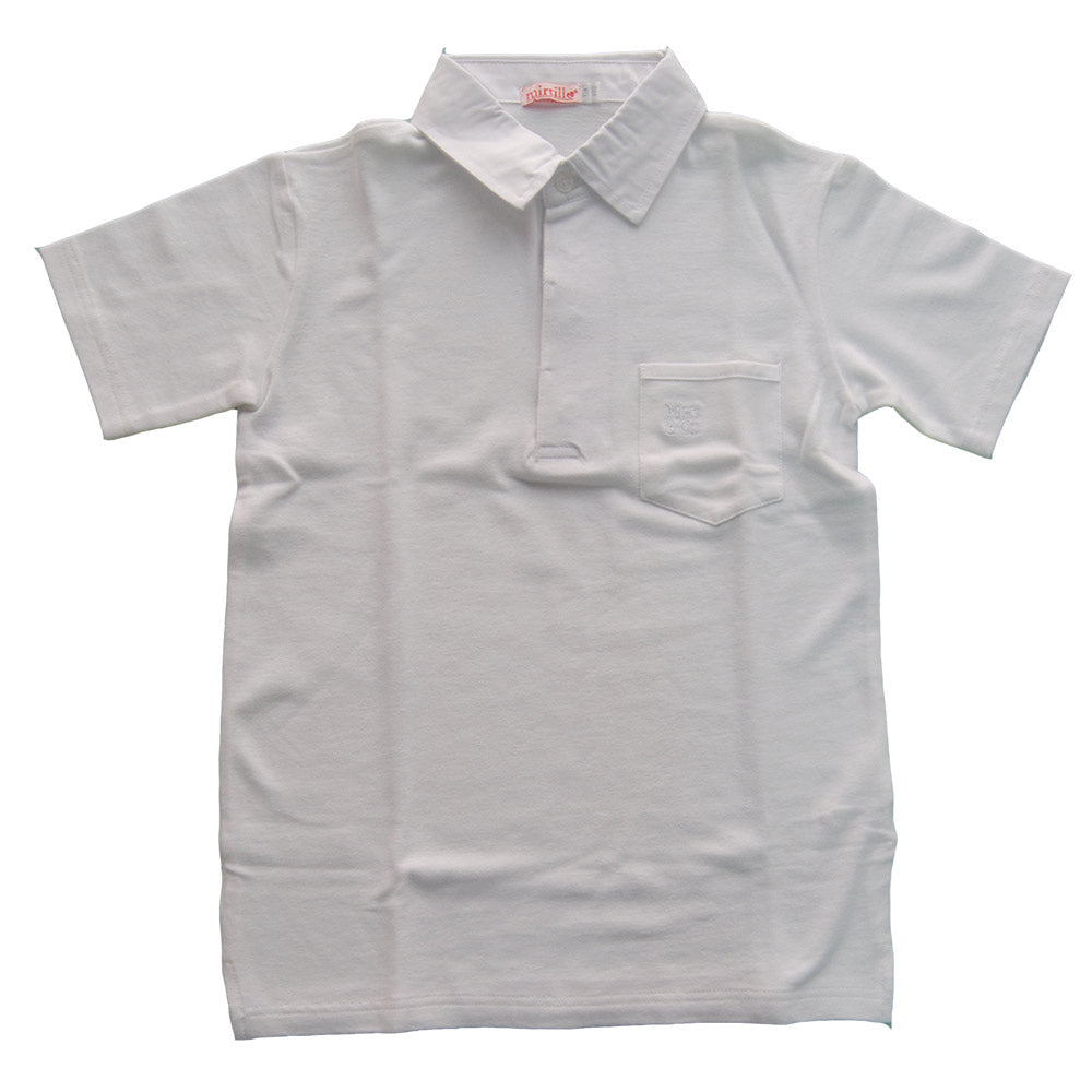 
  Piquet polo shirt from the children's clothing line Mirtillo. Solid colour with pocket
  on th...