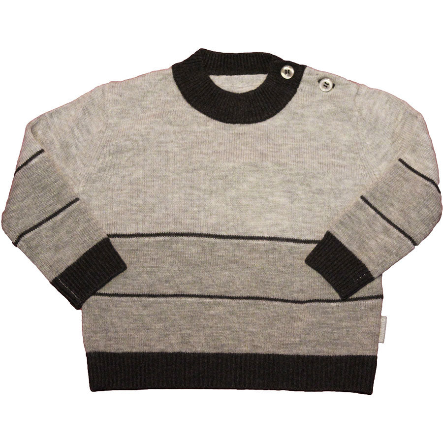 
  Sweater from the children's clothing line Mirtillo with buttoning on the shoulder, striped pat...