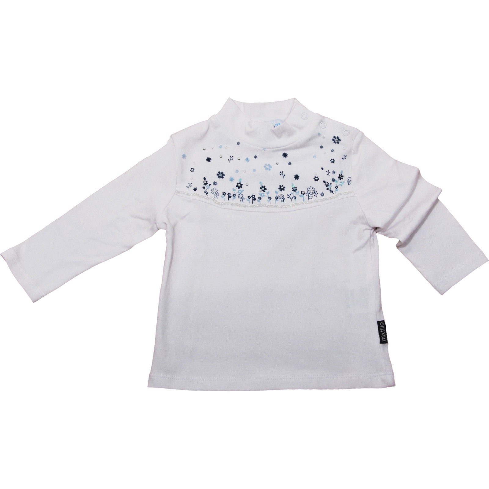 
  Girl's wolfcup from the Mirtillo clothing line with buttoning on the shoulder, beaded appliqué...