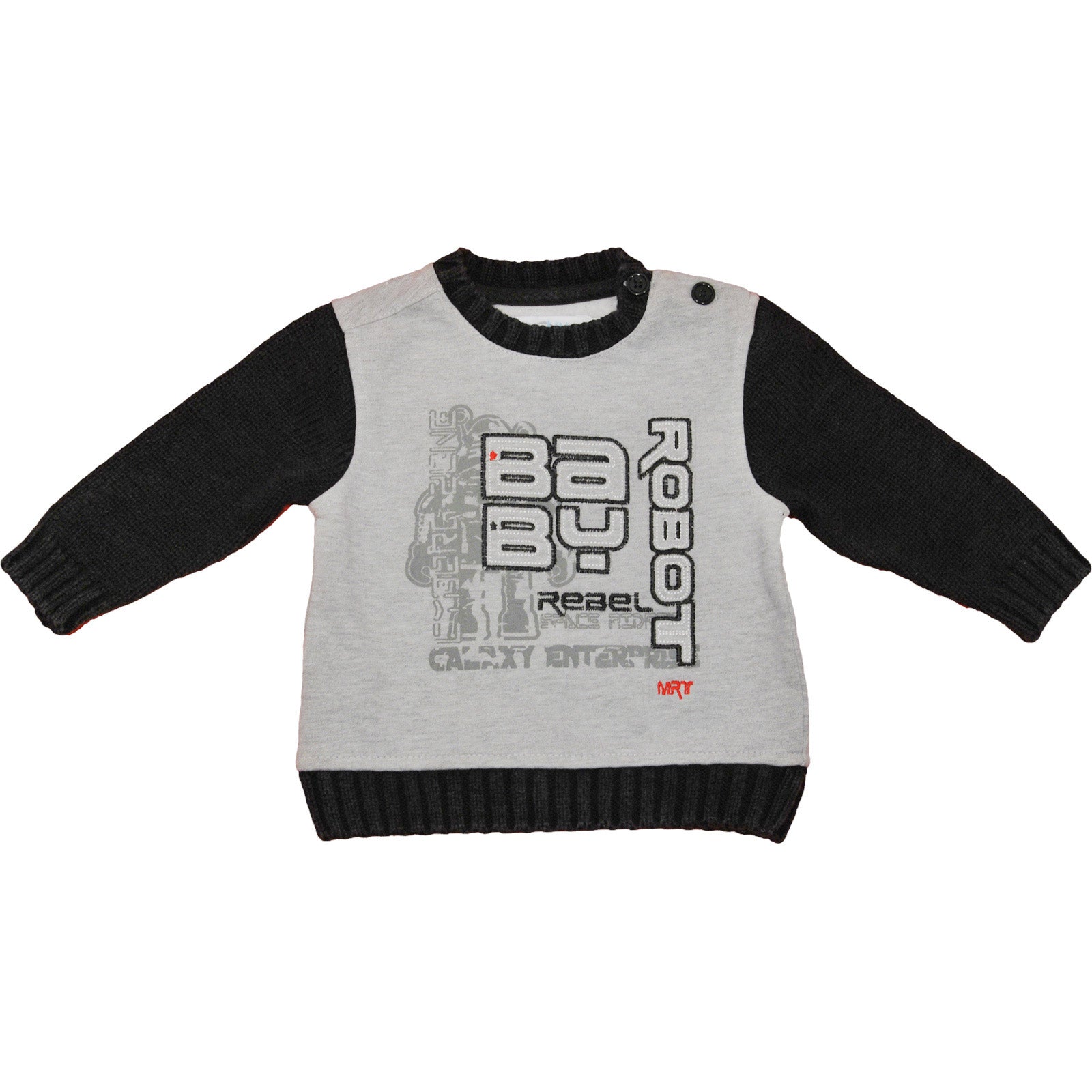 
  Sweatshirt of the children's clothing line Mirtillo with knitted collar and sleeves, buttoning...
