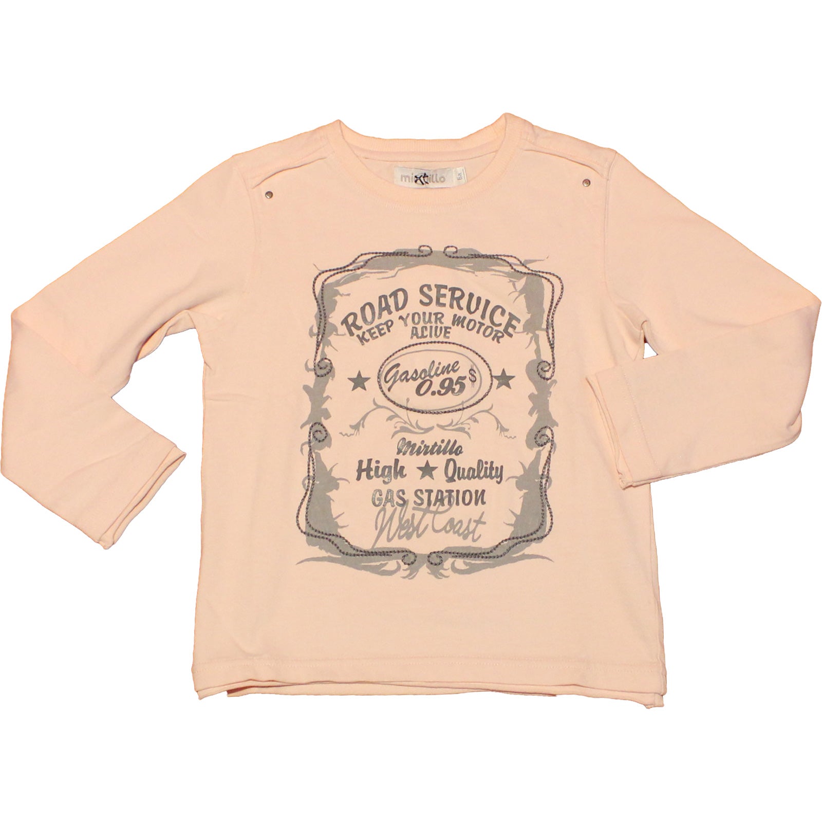 
  Long-sleeved T-shirt from the girl's clothing line Mirtillo with prints and embroidery on the ...